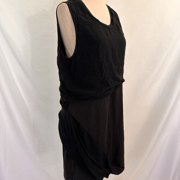 Phillip Lim Black sleeveless Dress Size 8 Cotton Silk Accents Cocktail - Picture 3 of 9